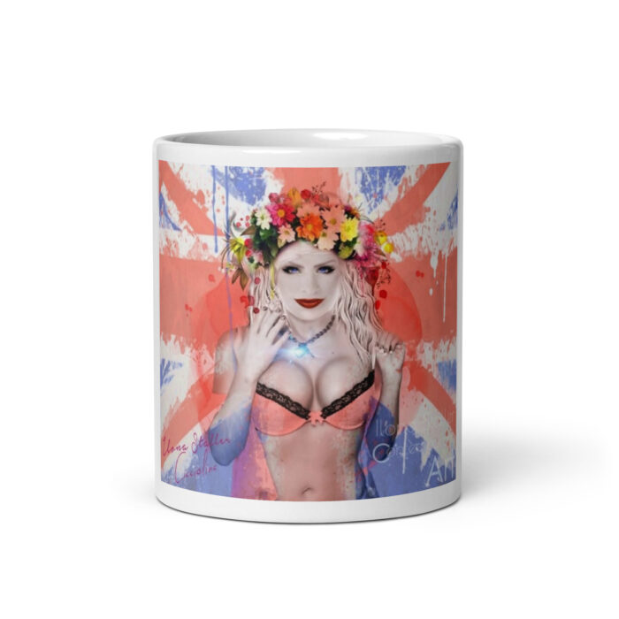 White glossy mug